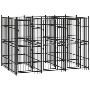 Dog Kennel Black Powder-coated Steel Durable Dog Kennel A949-3097938