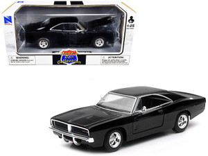 1969 Dodge Charger R/T Black "Muscle Car Collection" 1/25 Diecast Model Car by New Ray F977-71893B