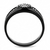 DA282 - IP Black(Ion Plating) Stainless Steel Ring with AAA Grade CZ  in Clear A874-DA282