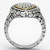 3W333 - Reverse Two-Tone Brass Ring with AAA Grade CZ  in Clear A874-3W333