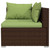 Garden Lounge Set Brown, Cushion Green A949-3102284