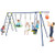 550 LBS 6-in-1 Patio Kids Swing Set with Climbing Net and Ladder-Green B593-NP11619