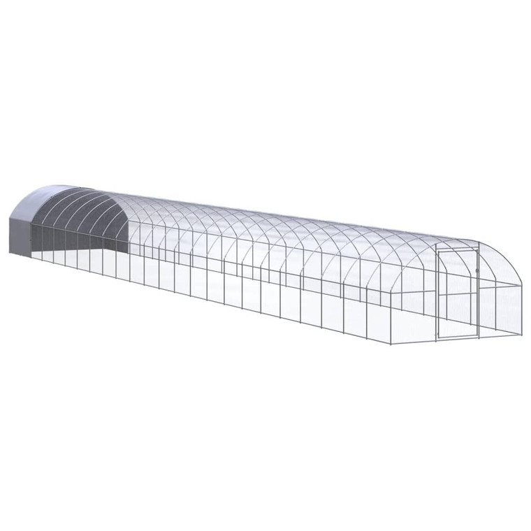 Chicken Coop Silver and silver gray Galvanized steel, Polyethylene A949-3095480