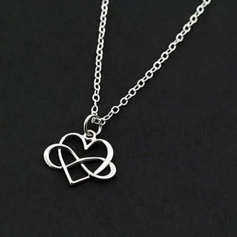 Admiration Heart And Infinity Rhodium Pendant With Chain F369-462982532