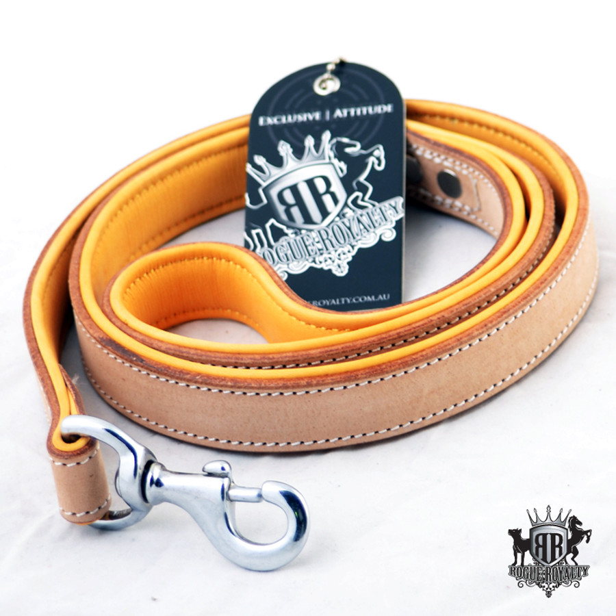 Classic Leather Padded Leash - Buckskin 