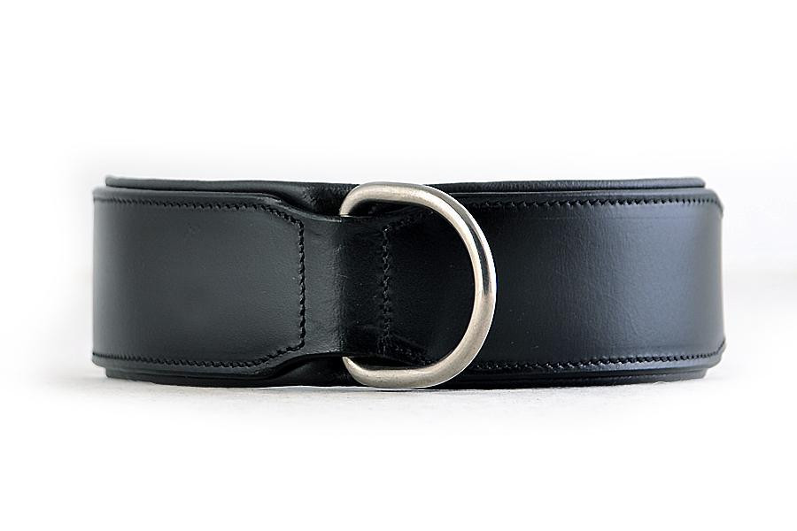 Classic Leather Collar Padded - Black
