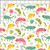 Multi-colored chameleons scattered on a pale yellow background.