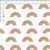 Rainbows scattered on a cream background.