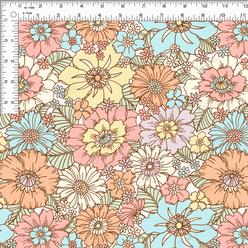 Fabric Print - 70's Retro Floral