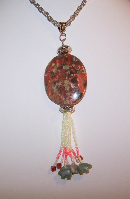 P-18 spider agate necklace