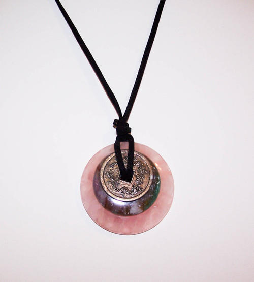 P-47 Rose quartz and fancy jasper donut necklace