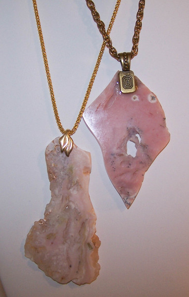 P-09 Wholesale pink opal druzy necklaces