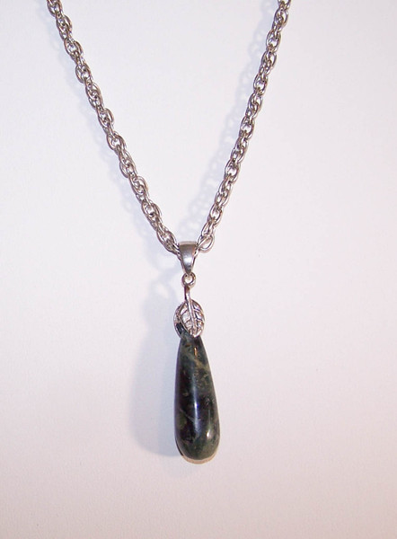 P-177 Black and Green Jasper pendant