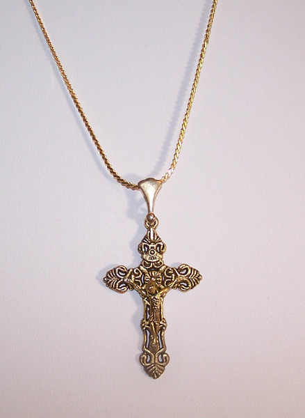P-180 golden crucifix pendant