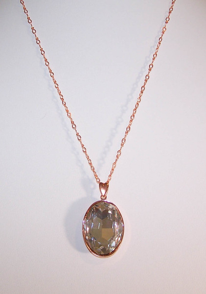 P-193 Rhinestone on Copper necklace