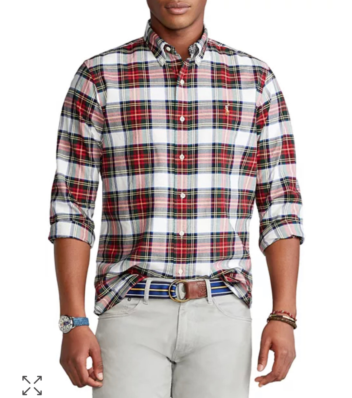 Classic fit plaid oxford shirt Clearance