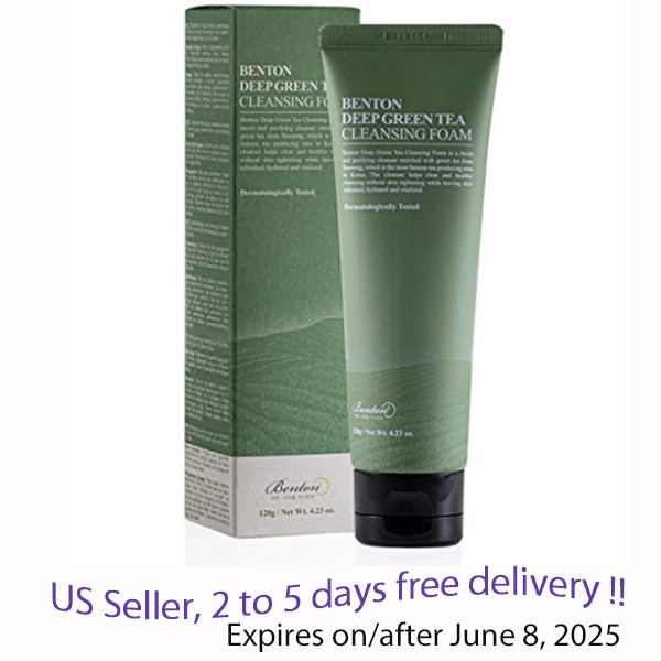 Benton Deep Green Tea Cleansing Foam 120g  + FREE SAMPLE !!