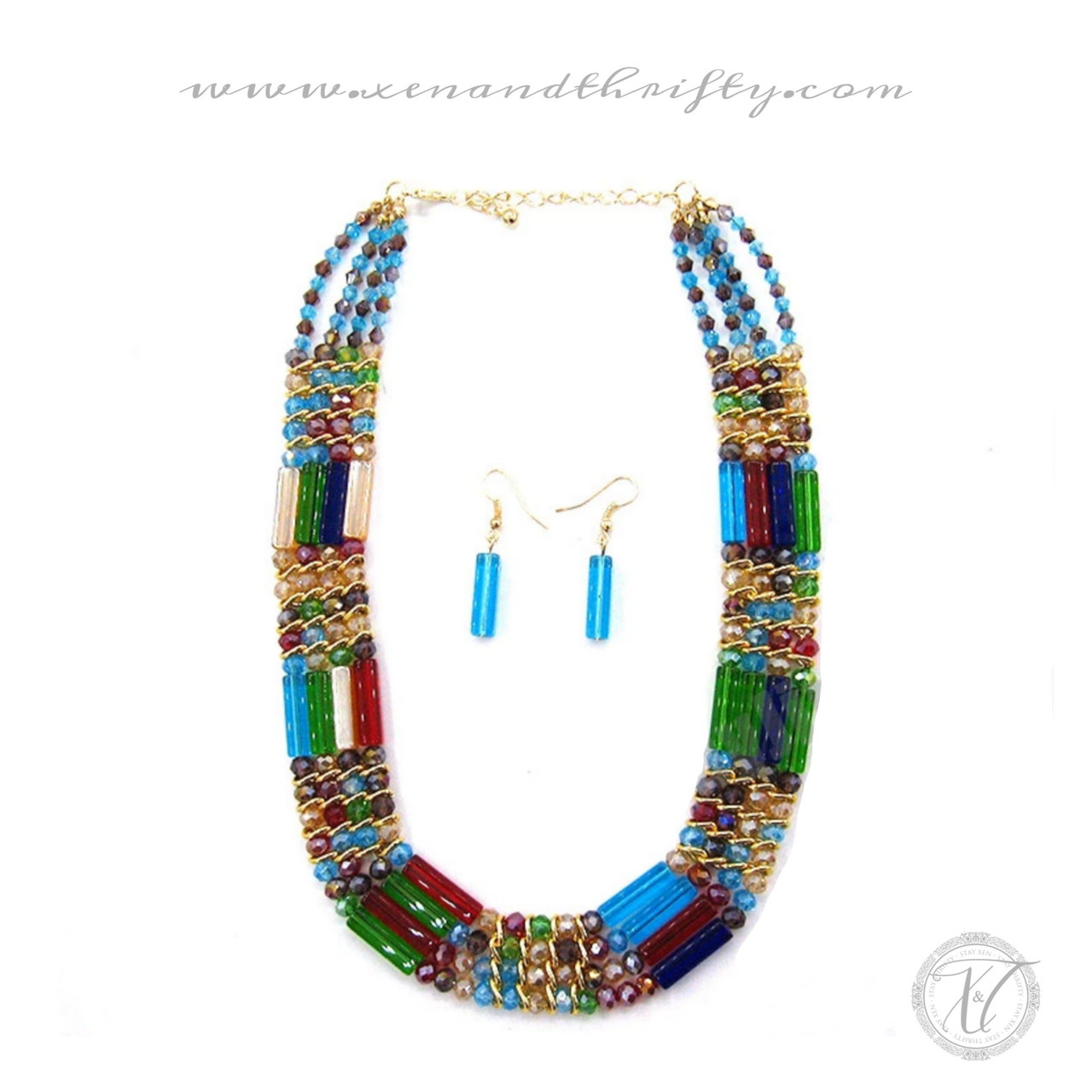 tahari necklace and earring set