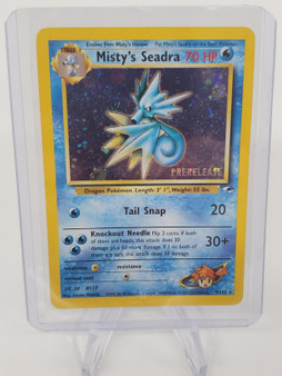 Misty's Seadra #9 PRERELEASE Stamped Holo Promo Gym Heroes Pokemon 1999 - NM