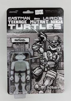 Raphael TMNT Turtles Comic Greyscale Super7 Reaction Figure