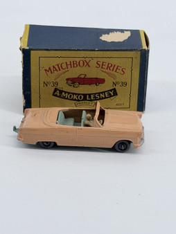 A Moko Lesney Matchbox No 39 Ford Zodiac Convertible In Original Box