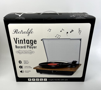 Retrolife "Vintage" 3 Speed Vinyl Record Player w/ Bluetooth - Factory Sealed