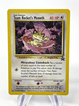 Team Rocket's Meowth WoTC Black Star Promo #18 Team Rocket Pokémon 1999 - NM