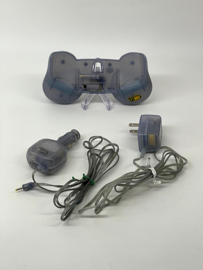 MAD CATZ Grip Stick Nintendo Game Boy Adv Power Adapter + Car Charger Clear Blue