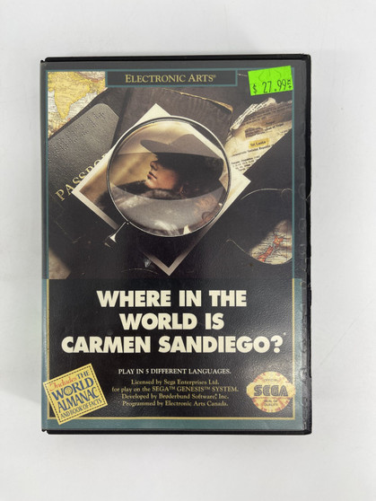 Where In The World Is Carmen Sandiego? (Sega Genesis) Cart & Case Only | Tested