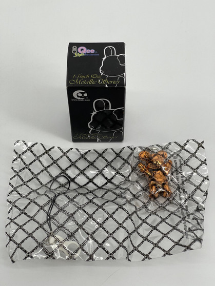 Qee 1.5 inch Metallic Series Style Collection Box & Keychain - ORANGE