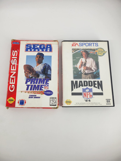 Prime Time NFL & Madden NFL '94 (Sega Genesis, 1994) Cart and box only | Tested
