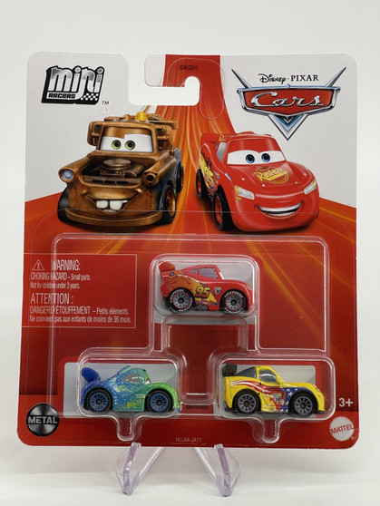 Disney Pixar Cars Mini Racers - Jeff Corvette, Lightning McQueen, & Carla Veloso