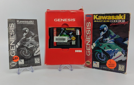 Kawasaki Super Bike Challenge For Sega Genesis CIB Tested Working Rare