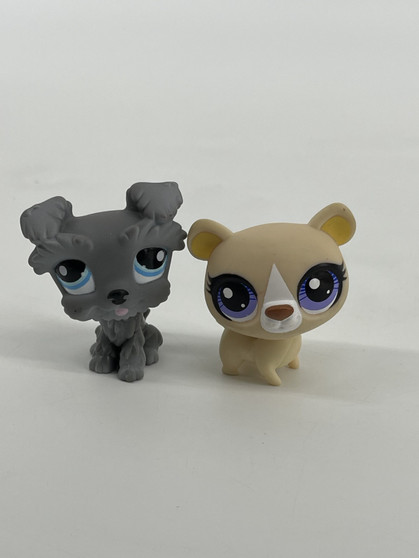 Littlest Pet Shop Schnauzer & Bear Set Hasbro LPS
