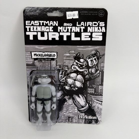 Super7 TMNT Michelangelo 3.75 Inch Grayscale Action Figure - New | Sealed