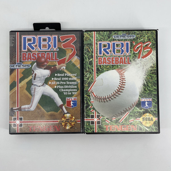 RBI Baseball 3 & '93 (Sega Genesis, 1991-93) Cart w/ Case Only | Tested