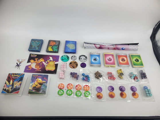 Pokemon TCG Accessory Lot: Playmat, Deck holder, Mini Binder, Sleeves & more...
