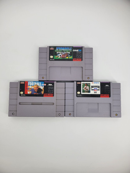 John Madden Football, Madden 94, & Jeopardy Sports Ed (SNES) Carts only | Tested