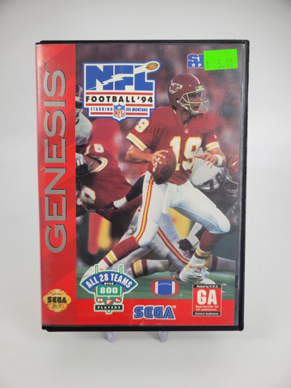 NFL Football '94 Starring Joe Montana(Sega Genesis, 1993) Cart and Case | Tested