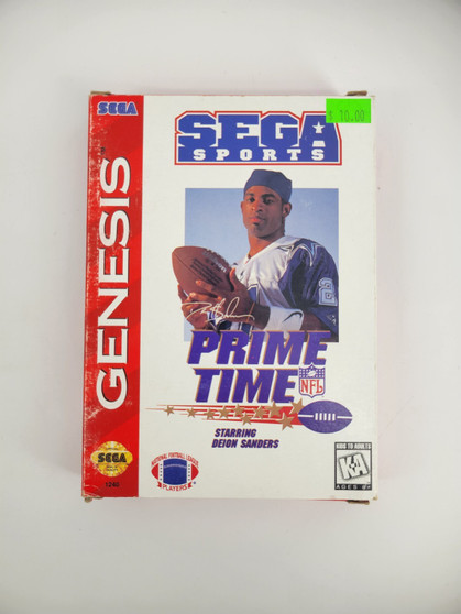 Prime Time NFL Starring Deion Sanders(Sega Genesis, 95) Complete in box | Tested