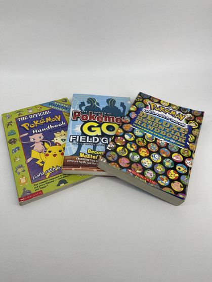The Official Pokemon and Deluxe Essential Handbooks and Go Field Guide Bundle