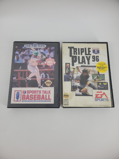 Sports Talk Baseball & Triple Play 96(Sega Genesis, 1992/95) Cart w/ case Tested