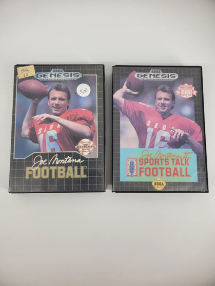 Joe Montana Football & Joe Montana II(Sega Genesis, 1990/91) Cart w/ case Tested