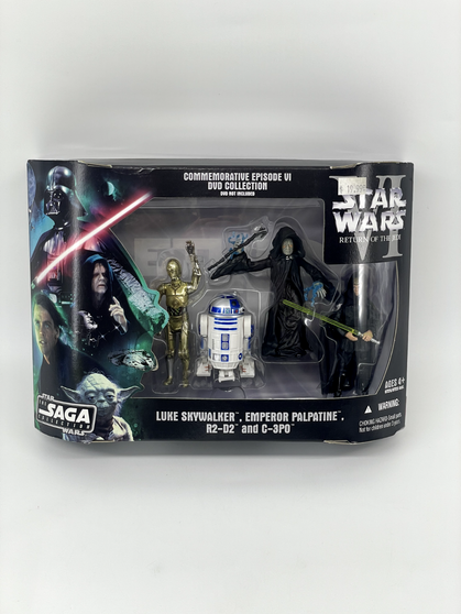 Star Wars Return of the Jedi VI Luke Skywalker, Emperor Palpatine, R2-D2, C-3PO