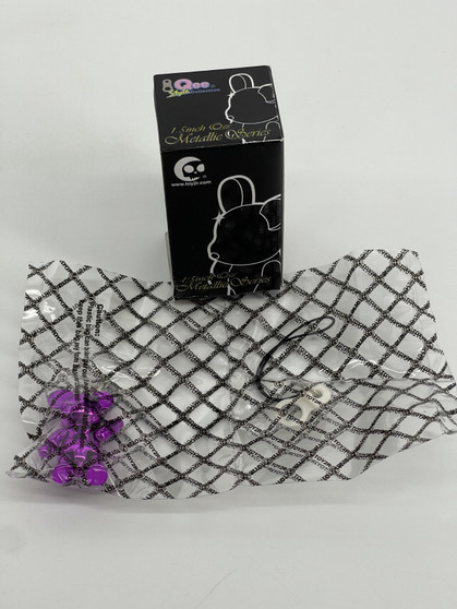 Qee 1.5 inch Metallic Series Style Collection Box & Keychain - Purple