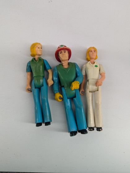 Lot Of 3 Vintage Fisher Price People - EMS Workers
