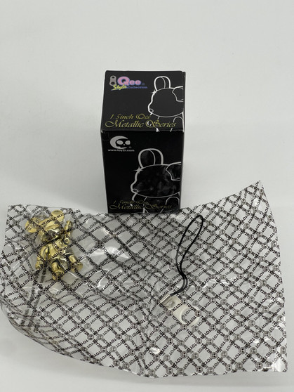 Qee 1.5 inch Metallic Series Style Collection Box & Keychain - Gold