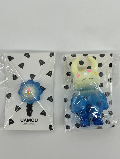 Uamou Sofubi by Ayako Takagi Monster Angled & Boo - Cream to Clear Blue