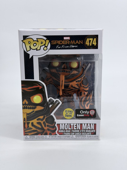 Funko Pop! Marvel Spider-Man: MOLTEN MAN #474 GLOW GameStop EX