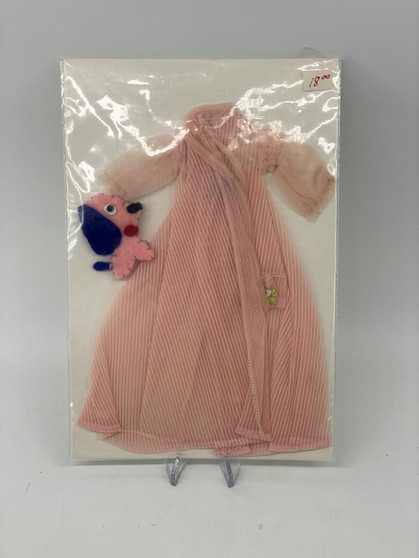 Vintage Barbie Negligee #965 Pink Nightgown and Plush Pup